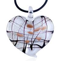 Pendants - pink translucent murano glass heart pendant Image.