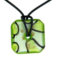 Pendants - green and silver square pendant Image.