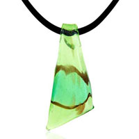 Pendants - baby green blade murano glass pendant Image.