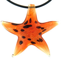 Pendants - orange and gold star pendant Image.