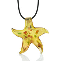 Pendants - opal stripe and silver foil murano glass star pendant Image.