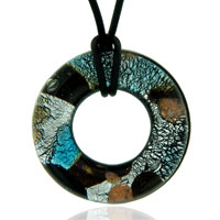 PD_MU149_X63: blue and chocolate murano glass pendant Image.