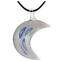 Pendants - purple crescent moon murano glass pendant Image.