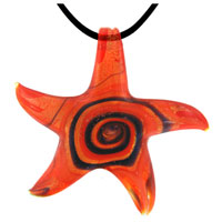 Pendants - orange swirl starfish pendant Image.