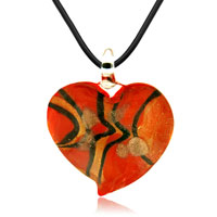 Pendants - fiery orange heart pendant Image.