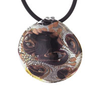 Pendants - round brown silver and gold swirl pendant Image.