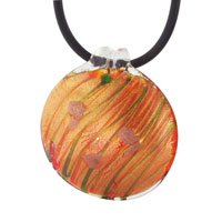 Pendants - round bright orange murano pendant Image.