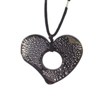 Pendants - silver speckled heart shape pendant Image.