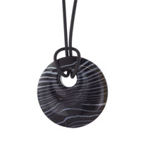 Pendants - black with white waves pendant Image.