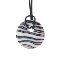 Pendants - white with brown waves pendant Image.