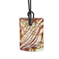 Pendants - square red and yellow waffle pendant Image.