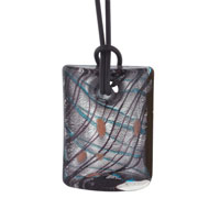 Pendants - square turquoise and brown waffle pendant Image.