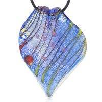 Pendants - dazzling blue multicolored flower petal pendant Image.