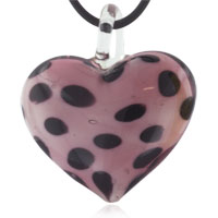 Pendants - light purple spotted heart pendant Image.