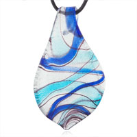 Pendants - clear blue decorated droplet pendant Image.