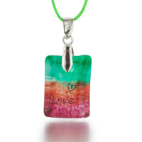 Pendants - orange multicolor love heart pendant Image.