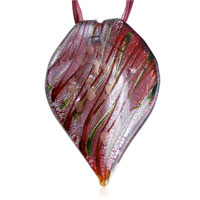 Pendants - dark red multicolor leaf pendant Image.