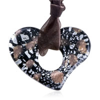 Pendants - black blotched heart pendant Image.