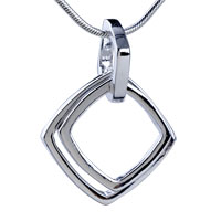 Pendants - square in square pendant sterling silver Image.