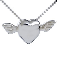 Sterling Silver Jewelry - angel wing heart pendant sterling silver Image.