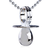 Pendants - silver baby rattle shaped pendant sterling Image.