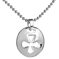 Pendants - club hollow carved round pendant sterling silver Image.