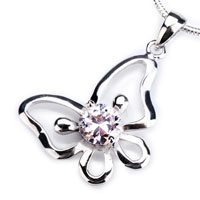 Pendants - april birthstone butterfly 925 sterling silver pendant pd_qhss11 Image.