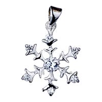 Pendants - snowflake 925 sterling silver with birthstone pendant Image.