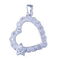 Pendants - heart shaped 925 sterling silver with birthstone pendant Image.