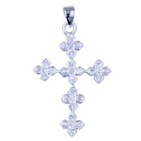 Pendants - crystal cross 925 sterling silver and rhinestone pendant Image.