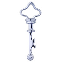Pendants - folwer decorated key 925 sterling silver pendant Image.