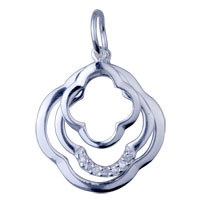 Sterling Silver Jewelry - tirple concentric flower 925 sterling silver pendant Image.