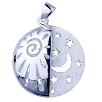 Pendants - day and night 925 sterling silver pendant Image.