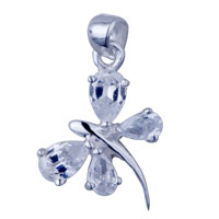 Pendants - crystal dragonfly 925 sterling silver and rhinestone pendant Image.