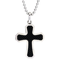 Pendants - stainless steel black creative cross pendant Image.