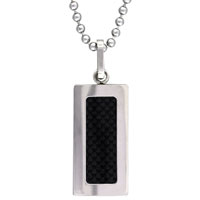 Pendants - stainless steel black rectangular pendant Image.