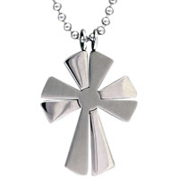 Pendants - two piece satin and polished cross pendant Image.