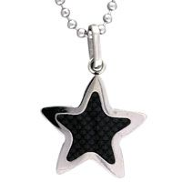 Pendants - stainless steel black star pendant Image.