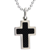 Pendants - stainless steel black cross pendant Image.