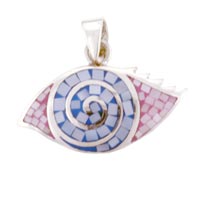 Pendants - mother of pearl blue pendant Image.