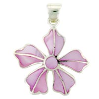 PD_ST015_X17: mother of pearl pink petal flower pendant Image.