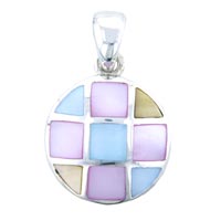 Pendants - mother of pearl round pendant Image.