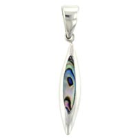 Sterling Silver Jewelry - abalone shell acicular pendant sterling silver Image.