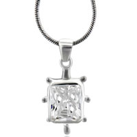 Pendants - clear cz sterling silver pendant Image.
