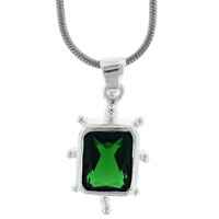 Pendants - green cz sterling silver pendant Image.