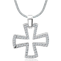 Pendants - open cz maltese cross pendant Image.