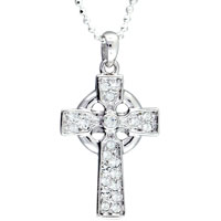 Pendants - studded sign of the cross pendant Image.