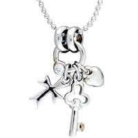 Pendants - key cross heart stud pendant Image.