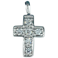 Pendants - studded cz cross pendant Image.