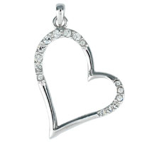 Pendants - sideways studded heart pendant Image.